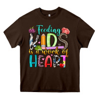Chocolate Brown feeding kids is a work of heart Heavy Core Tee - Artiststas