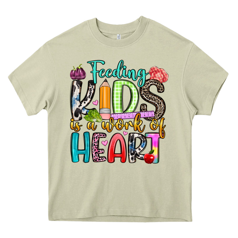 Feeding Kids Is A Work Of Heart Heavy Core Tee by Artiststas | Teevron