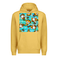Antique Gold honey bee gnomes seamless pattern Premium Hoodie - BundleAndBundleShop