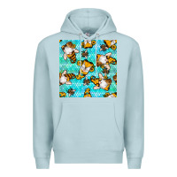 Blue Mist honey bee gnomes seamless pattern Premium Hoodie - BundleAndBundleShop