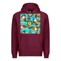 Burgundy honey bee gnomes seamless pattern Premium Hoodie - BundleAndBundleShop