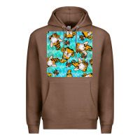 Chestnut honey bee gnomes seamless pattern Premium Hoodie - BundleAndBundleShop