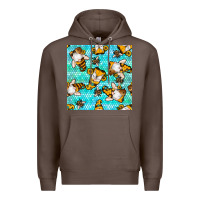 Coffee honey bee gnomes seamless pattern Premium Hoodie - BundleAndBundleShop