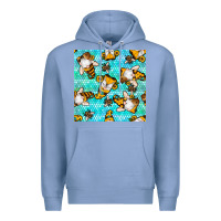 Colony Blue honey bee gnomes seamless pattern Premium Hoodie - BundleAndBundleShop