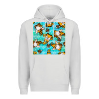 Dove Grey honey bee gnomes seamless pattern Premium Hoodie - BundleAndBundleShop