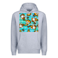 Heather Grey honey bee gnomes seamless pattern Premium Hoodie - BundleAndBundleShop