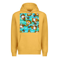 Mustard honey bee gnomes seamless pattern Premium Hoodie - BundleAndBundleShop