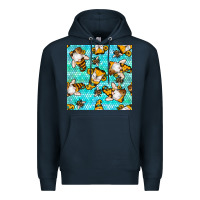 Navy honey bee gnomes seamless pattern Premium Hoodie - BundleAndBundleShop