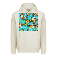 Oatmeal Heather honey bee gnomes seamless pattern Premium Hoodie - BundleAndBundleShop
