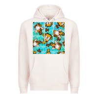 Pale Pink honey bee gnomes seamless pattern Premium Hoodie - BundleAndBundleShop