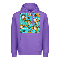 Purple honey bee gnomes seamless pattern Premium Hoodie - BundleAndBundleShop