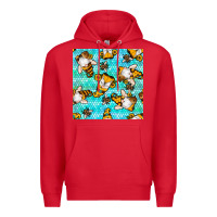 Red honey bee gnomes seamless pattern Premium Hoodie - BundleAndBundleShop