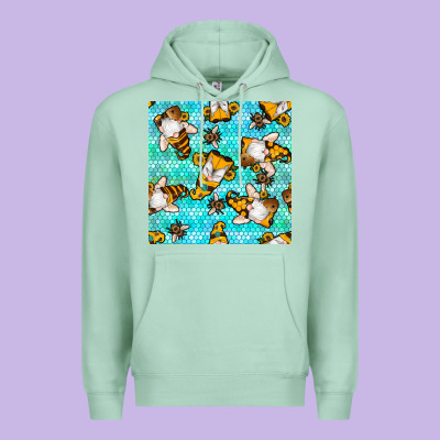 Honey Bee Gnomes Seamless Pattern Premium Hoodie Designed By Bundleandbundleshop