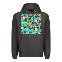 Smoke honey bee gnomes seamless pattern Premium Hoodie - BundleAndBundleShop