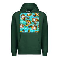 Sports Green honey bee gnomes seamless pattern Premium Hoodie - BundleAndBundleShop