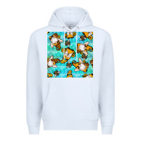 White honey bee gnomes seamless pattern Premium Hoodie - BundleAndBundleShop