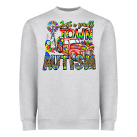 Heather Grey Just a Girl Small Town Autism Heavyweight Sweatshirt - CowhideDigitalArt