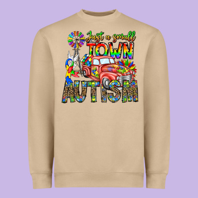 Just A Girl Small Town Autism Heavyweight Sweatshirt Designed By Cowhidedigitalart