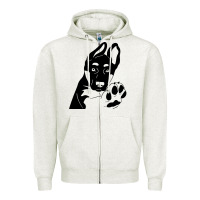 Oatmeal Heather German Shepherd German Shepherd Puppy Zipper Hoodie - trangStudio