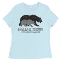 Baby Blue Mama Bear Sleep Disorders Awareness Ladies Tee - Bettercallsaul