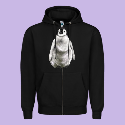 Baby Penguin Zipper Hoodie Designed By Lillyallendesigns