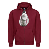 Burgundy baby penguin Zipper Hoodie - LillyAllenDesigns