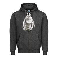 Charcoal Heather baby penguin Zipper Hoodie - LillyAllenDesigns