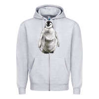 Heather Grey baby penguin Zipper Hoodie - LillyAllenDesigns