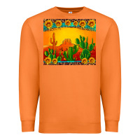 Carrot desert sunset with cactus sunflowers and leopard Premium Sweatshirt - Artiststas