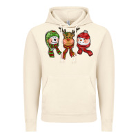 Vintage Artic christmas reindeer polar bear snowman Vintage Hoodie - CowGirlArtShop