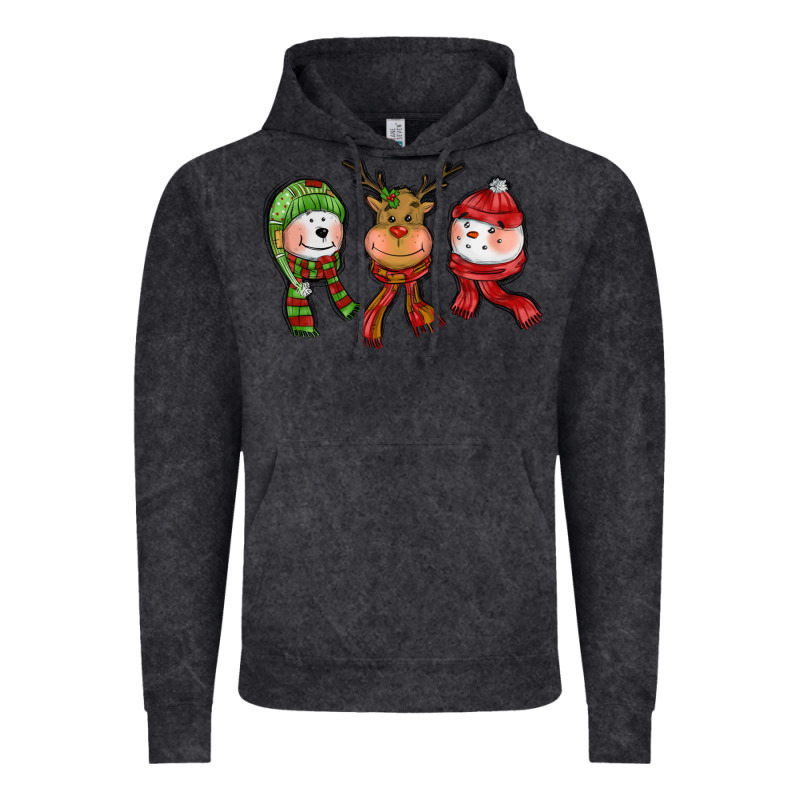 Christmas Reindeer Polar Bear Snowman Vintage Hoodie by CowGirlArtShop | Teevron