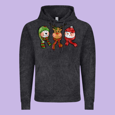 Christmas Reindeer Polar Bear Snowman Vintage Hoodie Designed By Cowgirlartshop