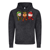 Vintage Black christmas reindeer polar bear snowman Vintage Hoodie - CowGirlArtShop