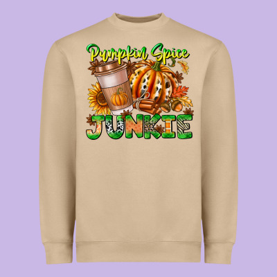 Pumpkin Spice Junkie Heavyweight Sweatshirt Designed By Cowhidedigitalart