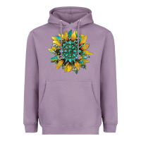 Lavender sunflower with gemstone and cowhide Heavyweight Hoodie - Artiststas