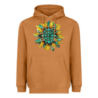 Meerkat sunflower with gemstone and cowhide Heavyweight Hoodie - Artiststas