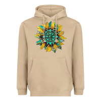 Mushroom sunflower with gemstone and cowhide Heavyweight Hoodie - Artiststas