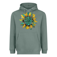 Sage sunflower with gemstone and cowhide Heavyweight Hoodie - Artiststas