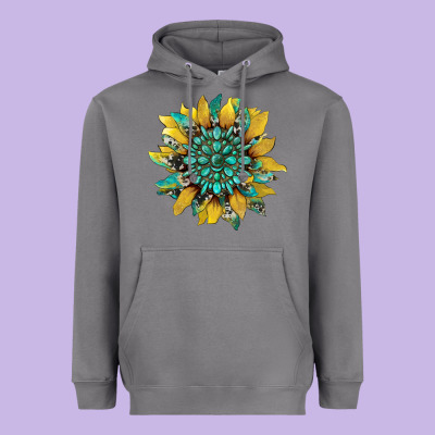 Sunflower With Gemstone And Cowhide Heavyweight Hoodie Designed By Artiststas