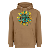 Toasted Coconut sunflower with gemstone and cowhide Heavyweight Hoodie - Artiststas