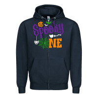 Navy spooky one boy halloween 1st birthday matching family t shirt Zipper Hoodie - trangStudio