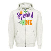 Oatmeal Heather spooky one boy halloween 1st birthday matching family t shirt Zipper Hoodie - trangStudio
