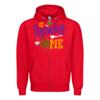 Red spooky one boy halloween 1st birthday matching family t shirt Zipper Hoodie - trangStudio