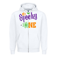 White spooky one boy halloween 1st birthday matching family t shirt Zipper Hoodie - trangStudio