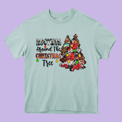 Rocking Around The Christmas Tree Heavy Core Tee Designed By Jahusdesignshop