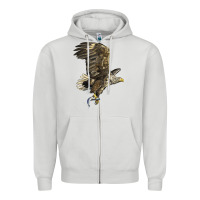 Dove Grey American White Sea Eagle Zipper Hoodie - LillyAllenDesigns