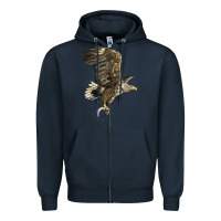 Navy American White Sea Eagle Zipper Hoodie - LillyAllenDesigns