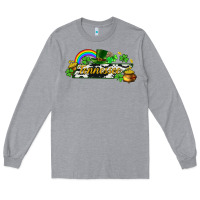 Heather Grey Tennessee map St. Patrick's Long Sleeve Tee - CowGirlArtShop