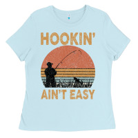 Baby Blue Hookin Ain t Easy Fishing Ladies Tee - Bettercallsaul