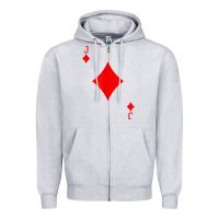 Heather Grey jack of diamond deck of cards halloween costume t shirt Zipper Hoodie - trangStudio